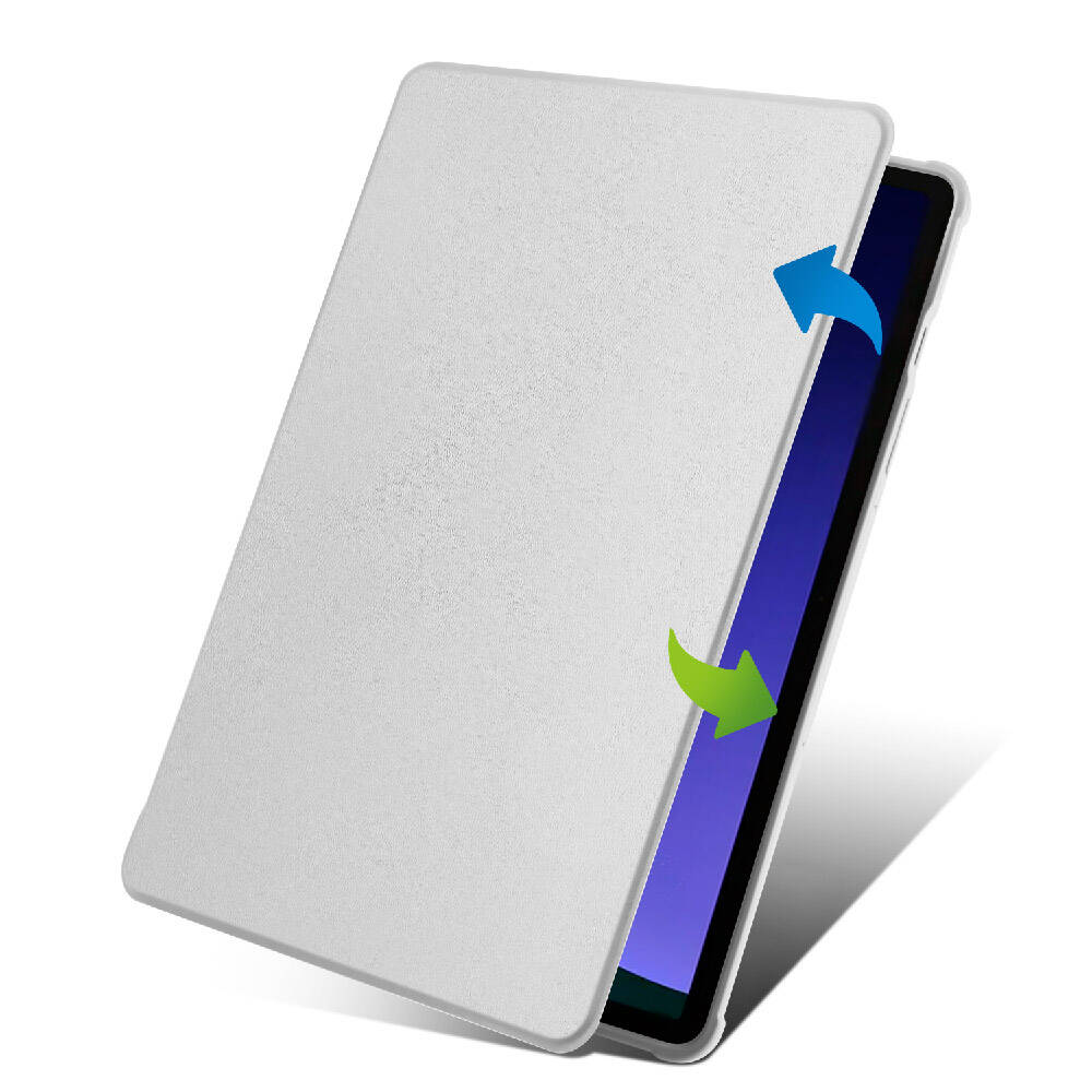 Galaxy Tab S9 Kılıf Zore Termik Kalem Bölmeli Dönebilen Standlı Kılıf Lavendery Gray