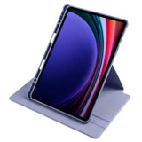 Galaxy Tab S9 Kılıf Zore Termik Kalem Bölmeli Dönebilen Standlı Kılıf Lavendery Gray