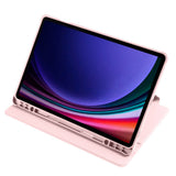 Galaxy Tab S9 Kılıf Zore Termik Kalem Bölmeli Dönebilen Standlı Kılıf Lavendery Gray