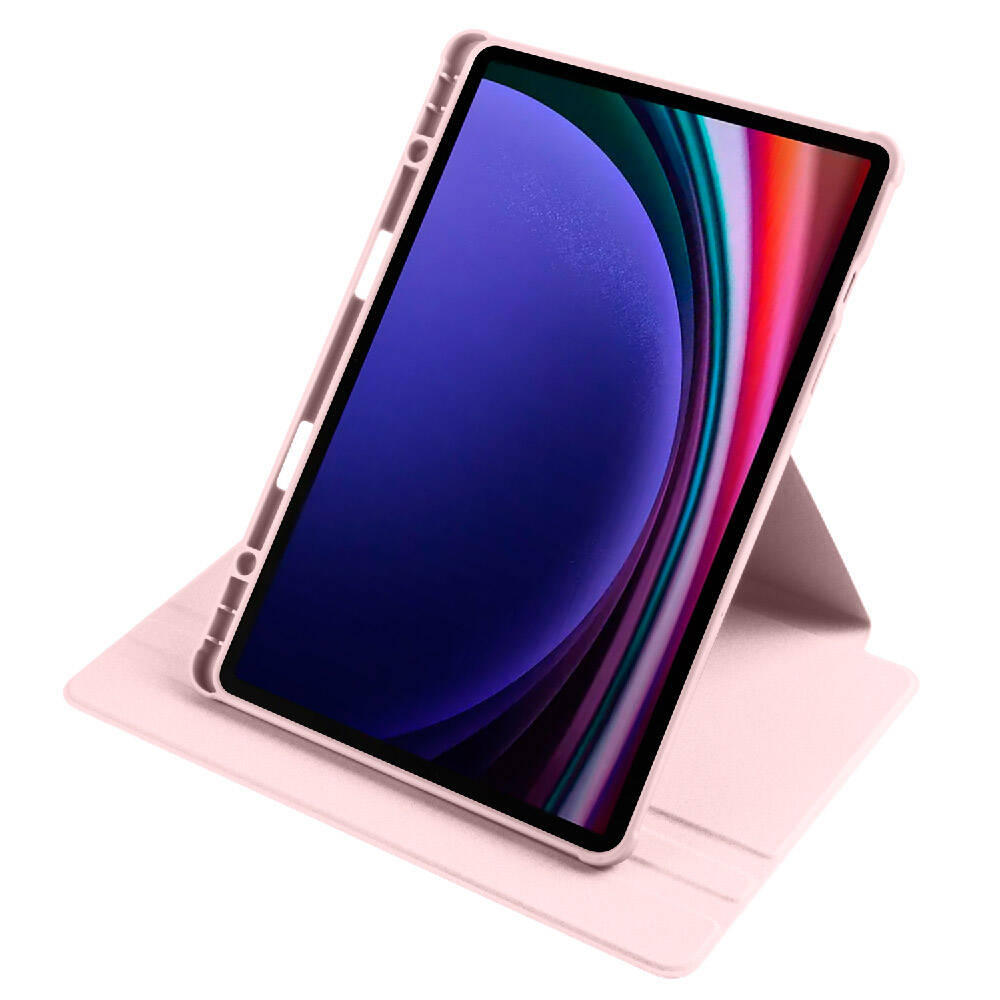 Galaxy Tab S9 Kılıf Zore Termik Kalem Bölmeli Dönebilen Standlı Kılıf Lavendery Gray