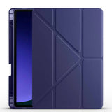 Galaxy Tab S9 Kılıf Zore Tri Folding Kalem Bölmeli Standlı Kılıf Lacivert