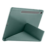 Galaxy Tab S9 Kılıf Zore Tri Folding Kalem Bölmeli Standlı Kılıf Siyah