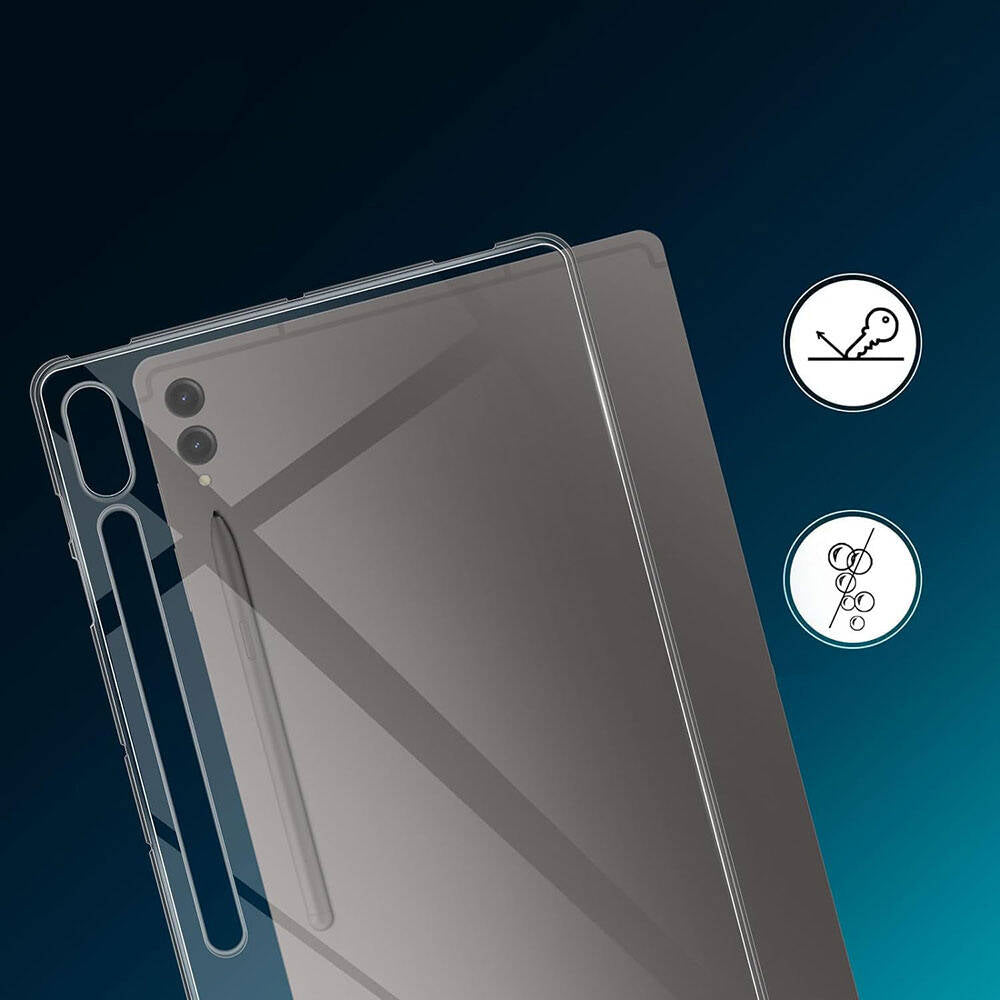 Galaxy Tab S9 Plus Kılıf Zore Tablet Süper Silikon Kapak Renksiz