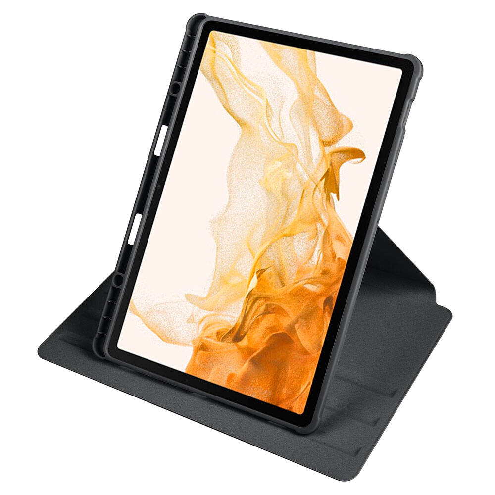Galaxy Tab S9 Plus Kılıf Zore Termik Kalem Bölmeli Dönebilen Standlı Kılıf Mavi