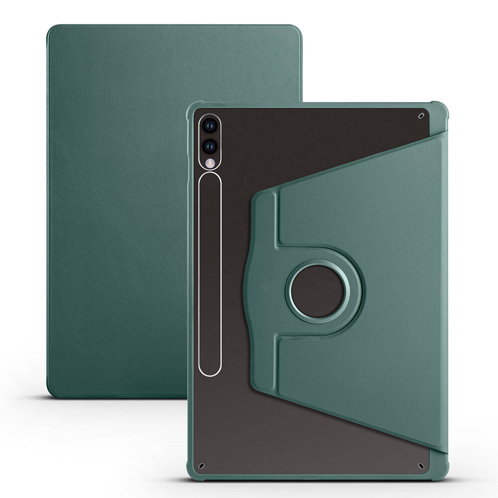 Galaxy Tab S9 Plus Kılıf Zore Termik Kalem Bölmeli Dönebilen Standlı Kılıf Pembe