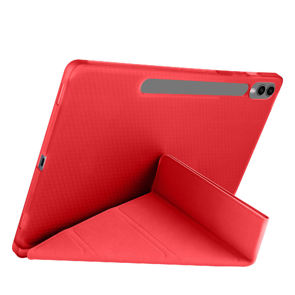 Galaxy Tab S9 Plus Kılıf Zore Tri Folding Kalem Bölmeli Standlı Kılıf Mor