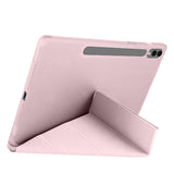 Galaxy Tab S9 Plus Kılıf Zore Tri Folding Kalem Bölmeli Standlı Kılıf Gri