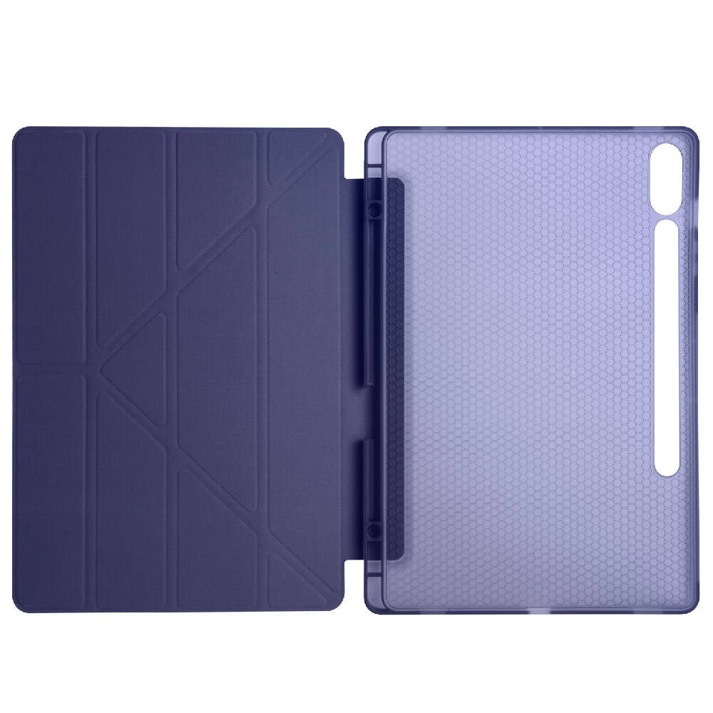 Galaxy Tab S9 Plus Kılıf Zore Tri Folding Kalem Bölmeli Standlı Kılıf Mor