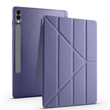 Galaxy Tab S9 Plus Kılıf Zore Tri Folding Kalem Bölmeli Standlı Kılıf Mor