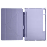 Galaxy Tab S9 Plus Kılıf Zore Tri Folding Kalem Bölmeli Standlı Kılıf Lila