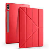Galaxy Tab S9 Plus Kılıf Zore Tri Folding Kalem Bölmeli Standlı Kılıf Mor