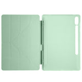 Galaxy Tab S9 Plus Kılıf Zore Tri Folding Kalem Bölmeli Standlı Kılıf Lila