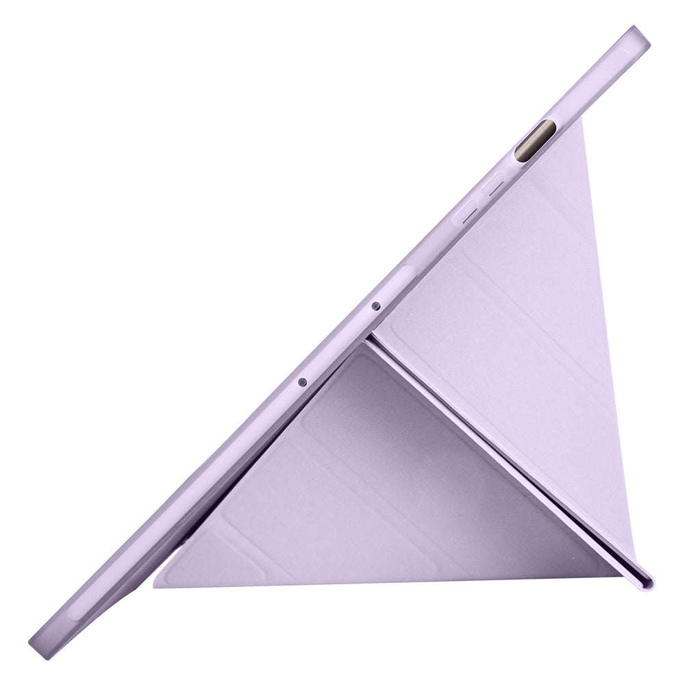 Galaxy Tab S9 Plus Kılıf Zore Tri Folding Kalem Bölmeli Standlı Kılıf Mor