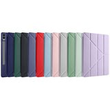 Galaxy Tab S9 Plus Kılıf Zore Tri Folding Kalem Bölmeli Standlı Kılıf Mor