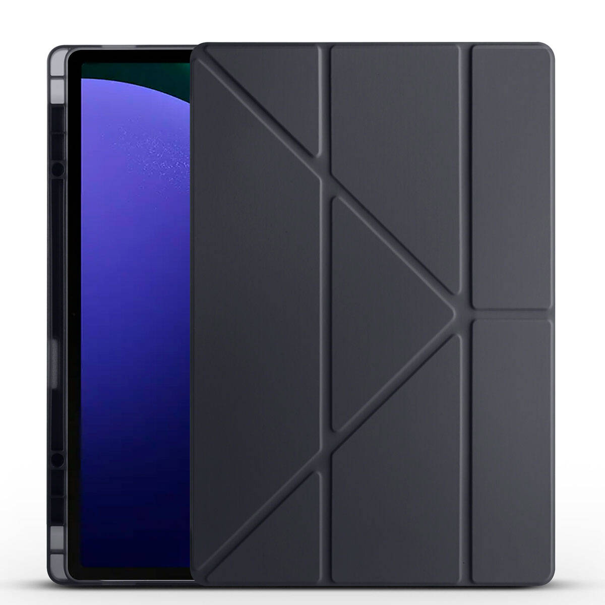 Galaxy Tab S9 Ultra Kılıf Zore Tri Folding Kalem Bölmeli Standlı Kılıf Rose Gold