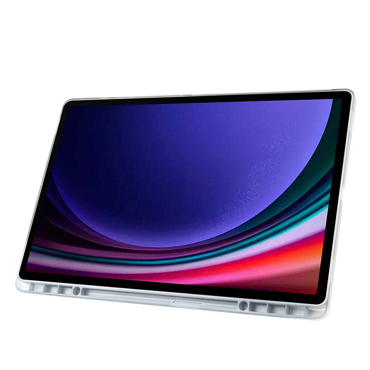 Galaxy Tab S9 Ultra Kılıf Zore Tri Folding Kalem Bölmeli Standlı Kılıf Lacivert