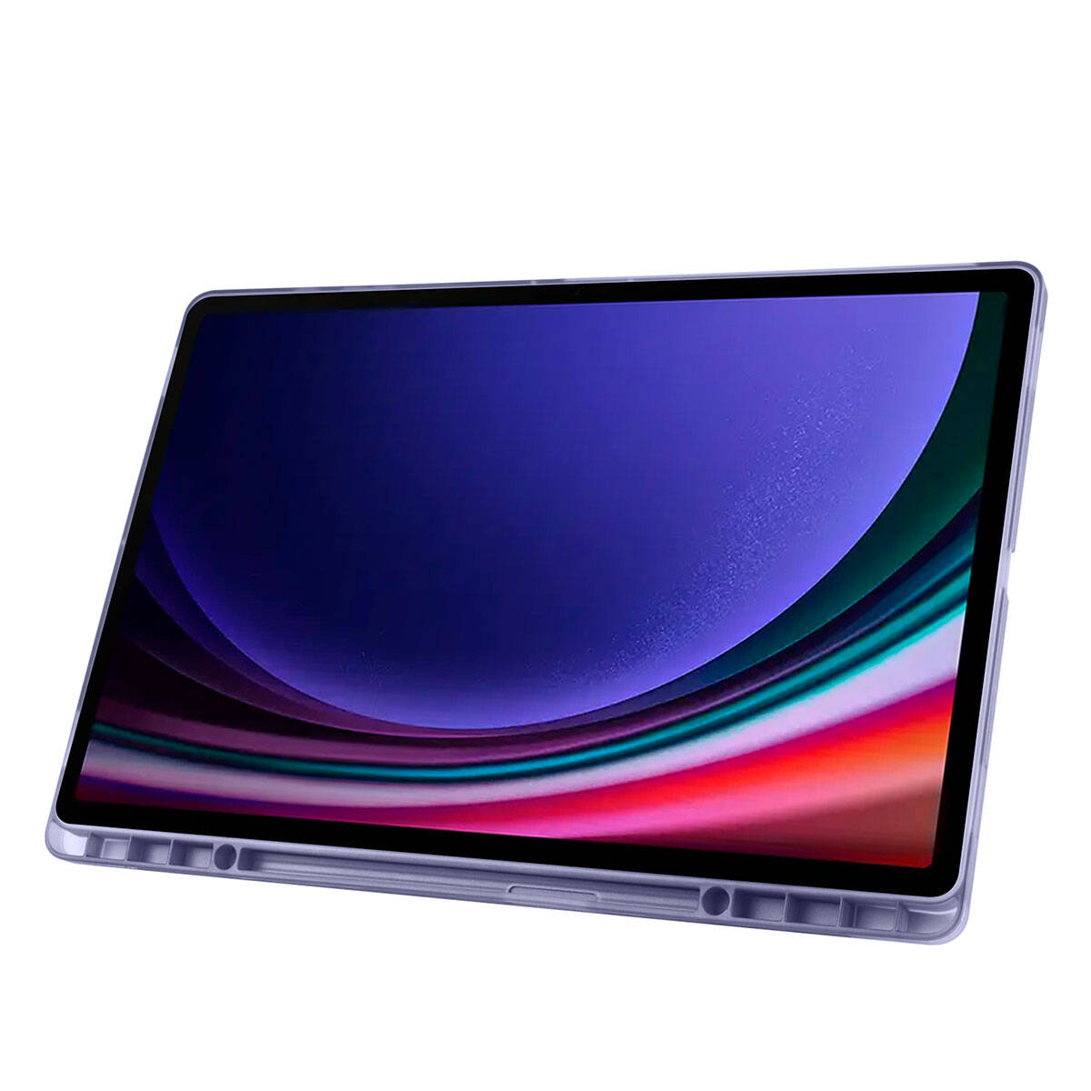 Galaxy Tab S9 Ultra Kılıf Zore Tri Folding Kalem Bölmeli Standlı Kılıf Lacivert