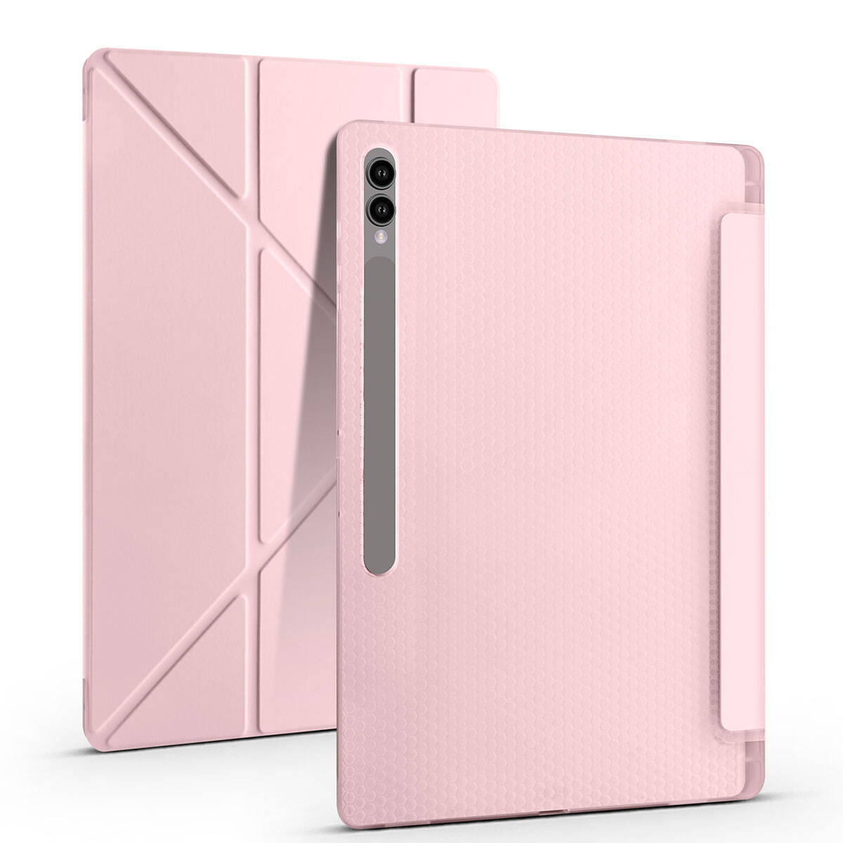 Galaxy Tab S9 Ultra Kılıf Zore Tri Folding Kalem Bölmeli Standlı Kılıf Lacivert