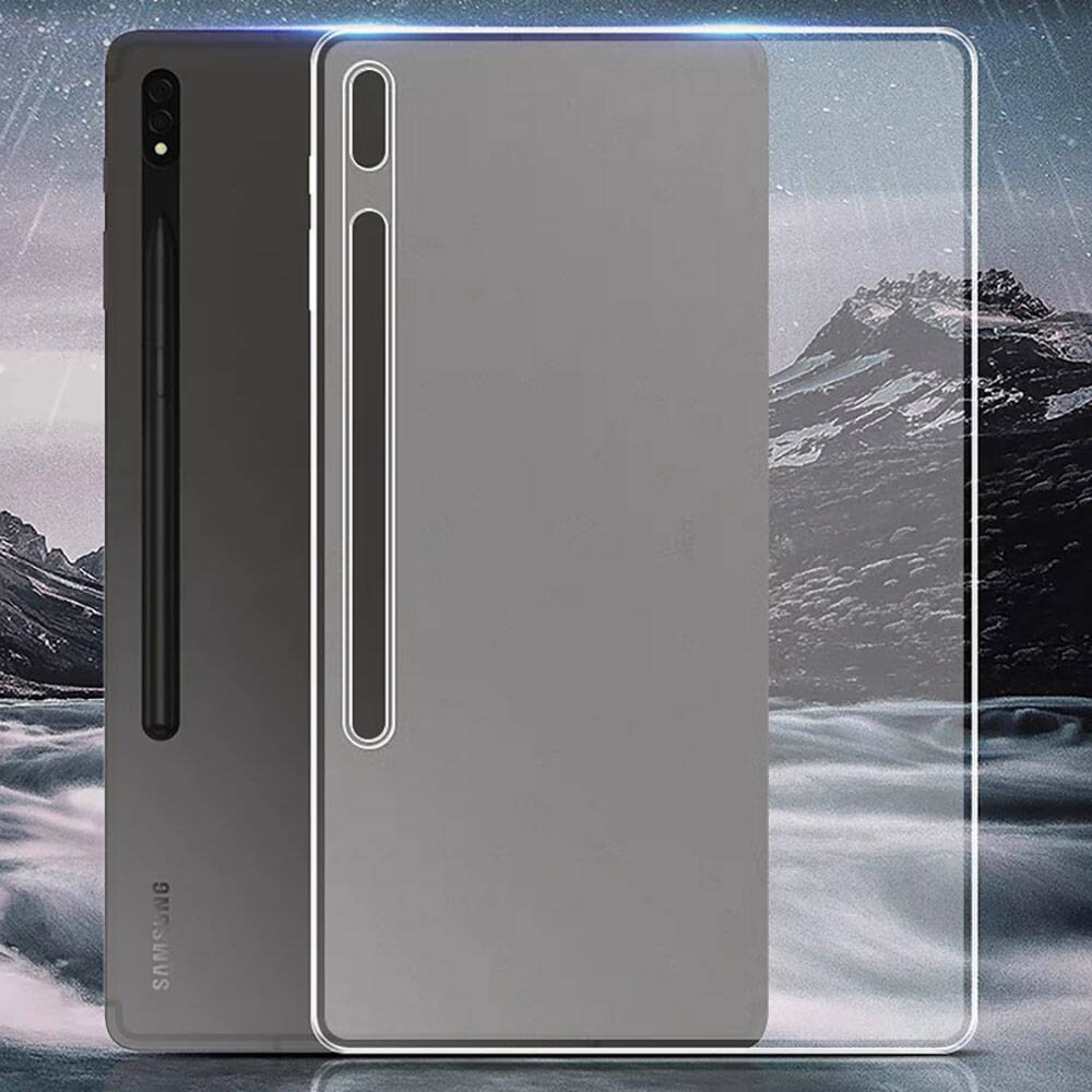 Galaxy Tab S9 Ultra SM-X910 Kılıf Zore Tablet Süper Silikon Kapak Renksiz