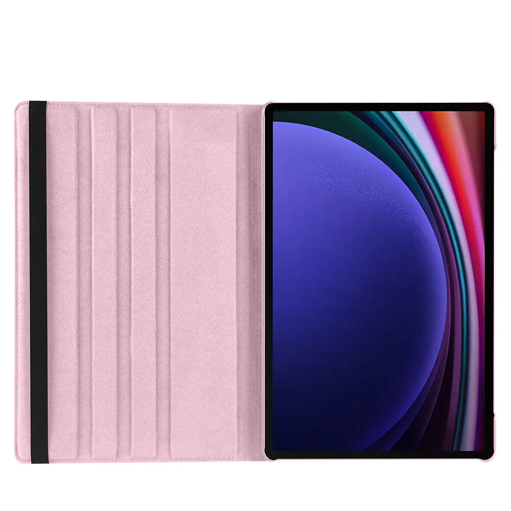 Galaxy Tab S9 Ultra SM-X910 Zore Dönebilen Standlı Kılıf Pembe Koyu