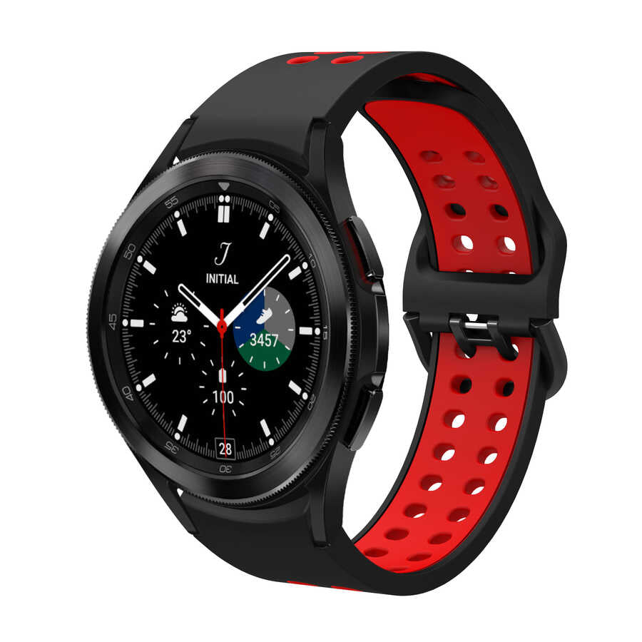 Galaxy Watch 4 40mm KRD-02 Silikon Kordon Siyah-Mavi