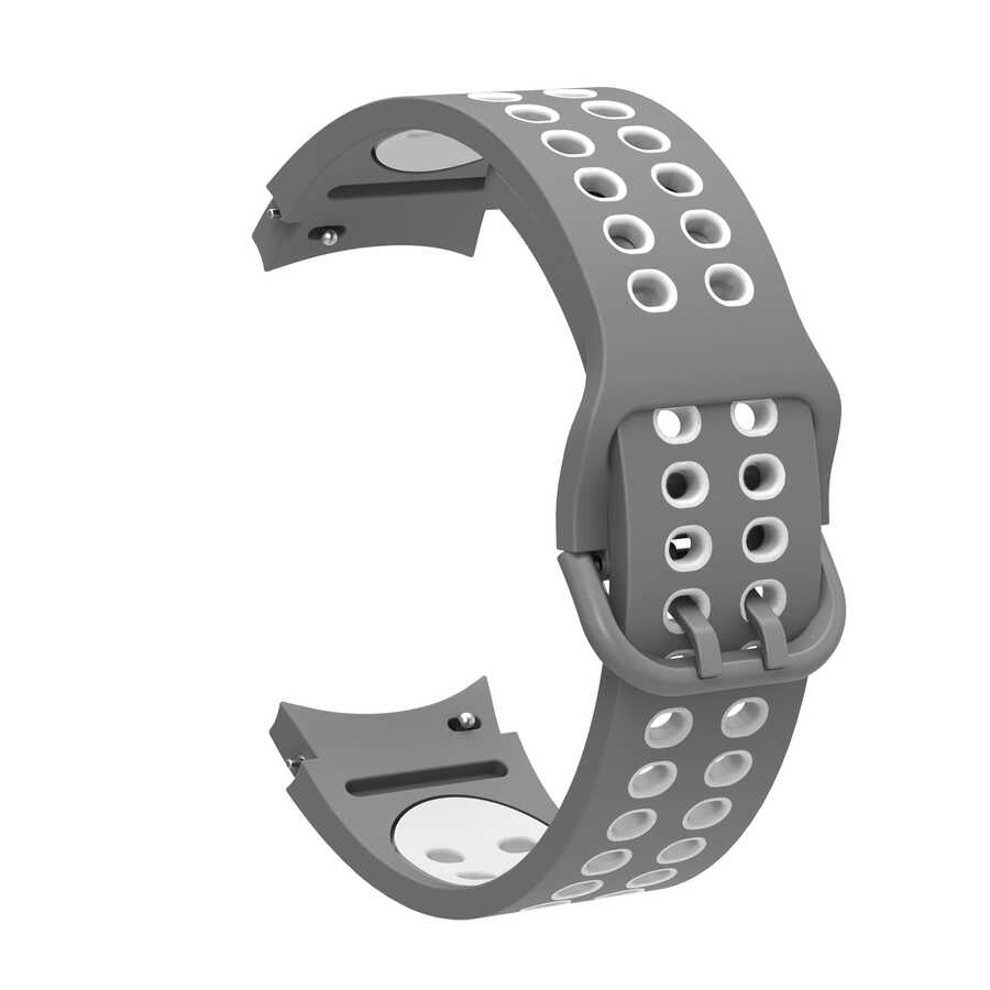 Galaxy Watch 4 40mm KRD-02 Silikon Kordon Gri-Beyaz