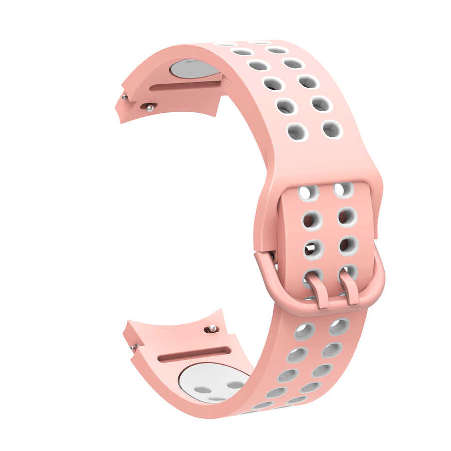 Galaxy Watch 4 40mm KRD-02 Silikon Kordon Pembe-Beyaz