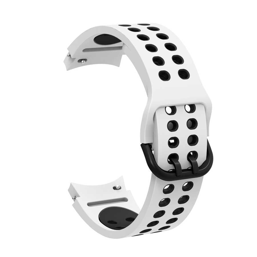 Galaxy Watch 4 44mm KRD-02 Silikon Kordon Gri-Beyaz