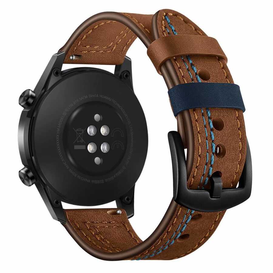 Galaxy Watch 42mm (20mm) KRD-19 Deri Kordon Kahverengi