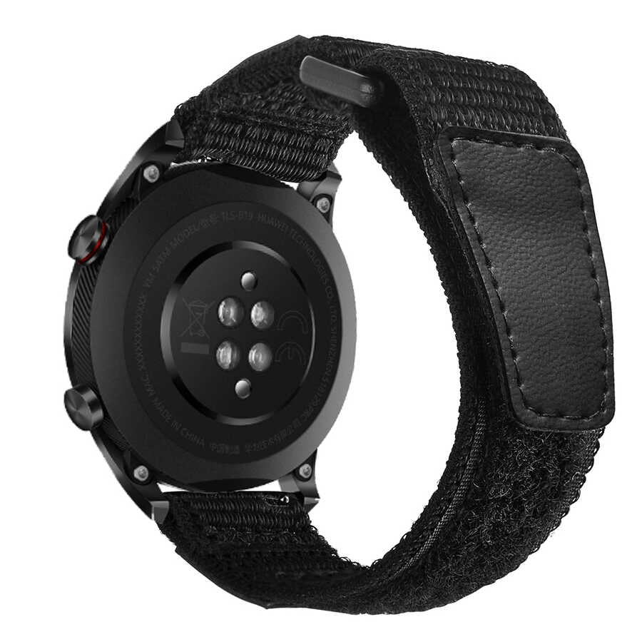 Galaxy Watch 42mm (20mm) Magic Nylon Kordon Siyah
