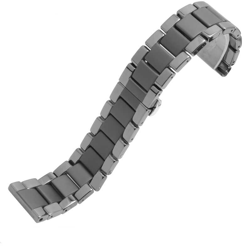 Galaxy Watch 42mm (20mm) Mat Seramik Metal Kordon Siyah