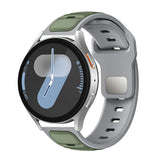 Galaxy Watch 46mm Zore KRD-135 22mm Silikon Kordon Strap Kayış Açık Yeşil-Gri