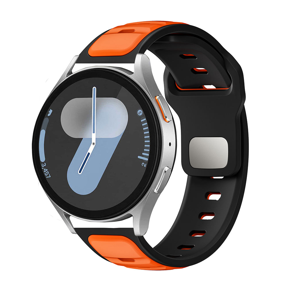 Galaxy Watch 46mm Zore KRD-135 22mm Silikon Kordon Strap Kayış Siyah-Turuncu