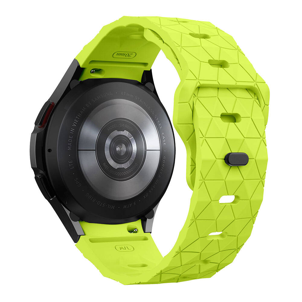 Galaxy Watch 5 40mm Zore KRD-116 20mm Futbol Desenli Spor Tasarımlı Silikon Kordon Siyah