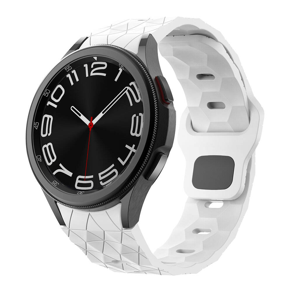 Galaxy Watch 5 40mm Zore KRD-116 20mm Futbol Desenli Spor Tasarımlı Silikon Kordon Siyah