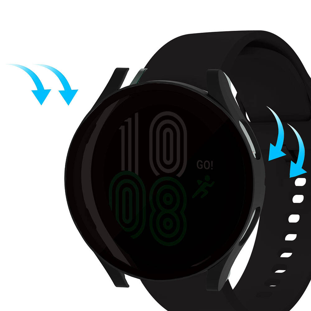 Galaxy Watch 5 44mm Sert PC Kasa ve Privacy Hayalet Ekran Koruyucu Zore Watch Gard 32 Siyah