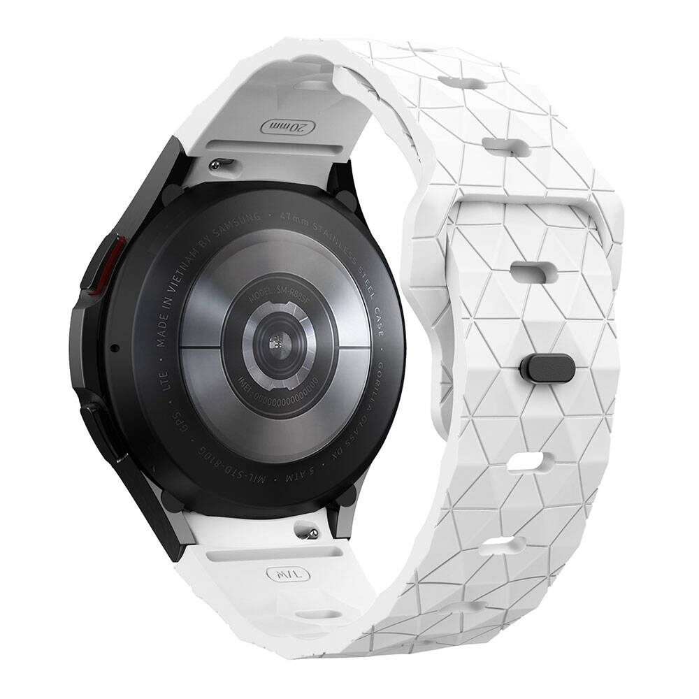 Galaxy Watch 5 44mm Zore KRD-116 20mm Futbol Desenli Spor Tasarımlı Silikon Kordon Siyah