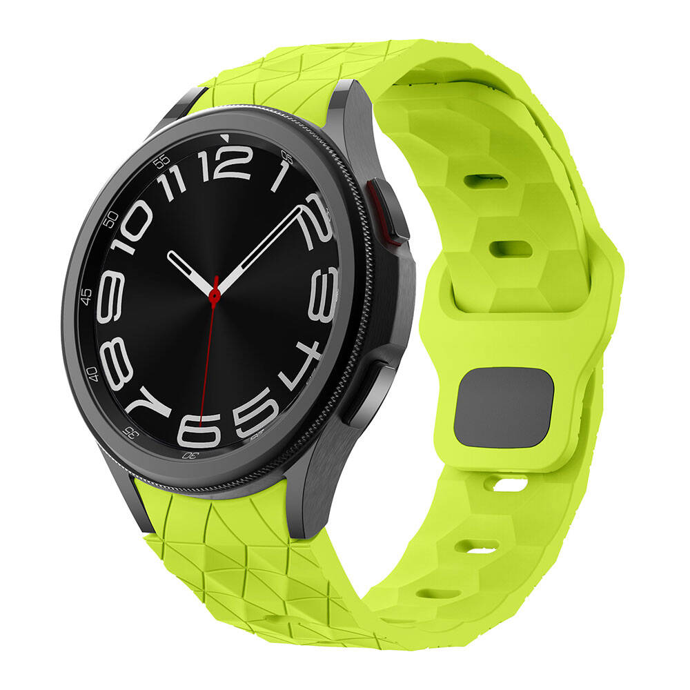 Galaxy Watch 5 44mm Zore KRD-116 20mm Futbol Desenli Spor Tasarımlı Silikon Kordon Siyah