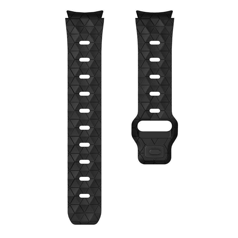 Galaxy Watch 6 44mm Zore KRD-116 20mm Futbol Desenli Spor Tasarımlı Silikon Kordon Siyah