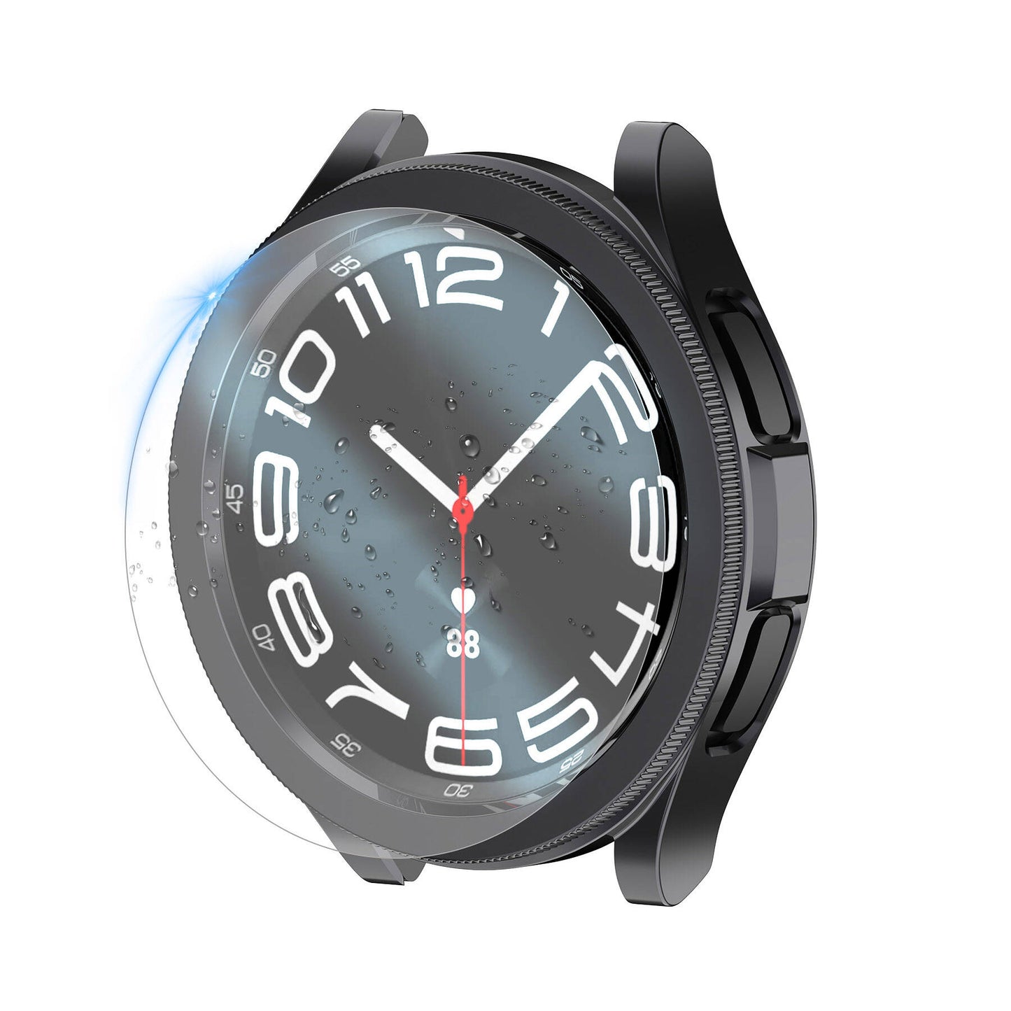 Galaxy Watch 6 Classic 47mm Sert PC Kasa ve Ekran Koruyucu Zore Watch Gard 29 Beyaz