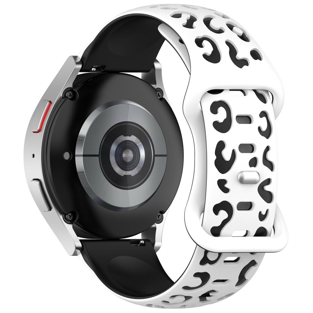 Samsung Galaxy Watch Active 2 40mm KRD-140 20mm Silikon Strap Kordon Beyaz-Siyah