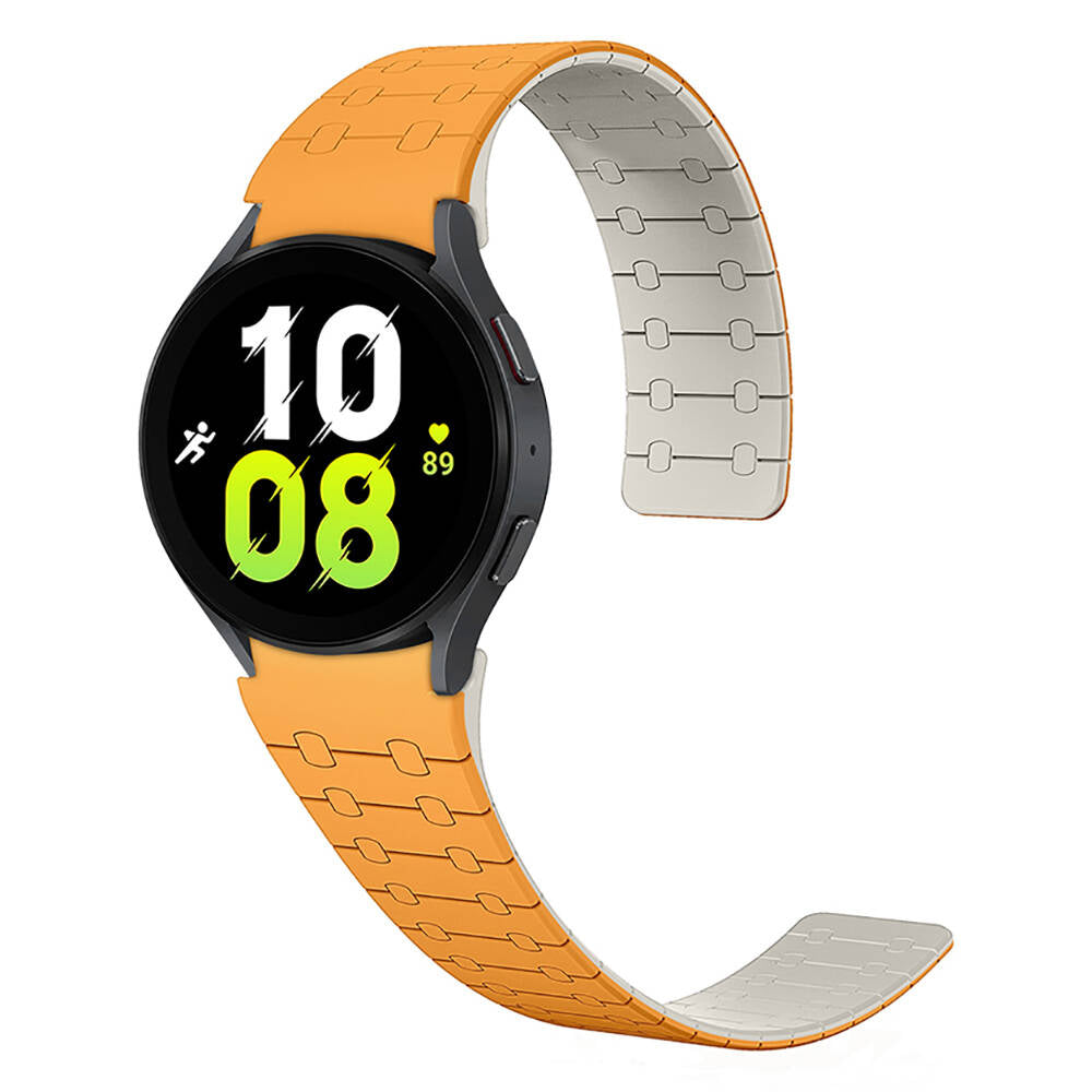 Galaxy Watch 6 40mm Zore KRD-111 20mm Çizgili Desenli Silikon Kordon Haki