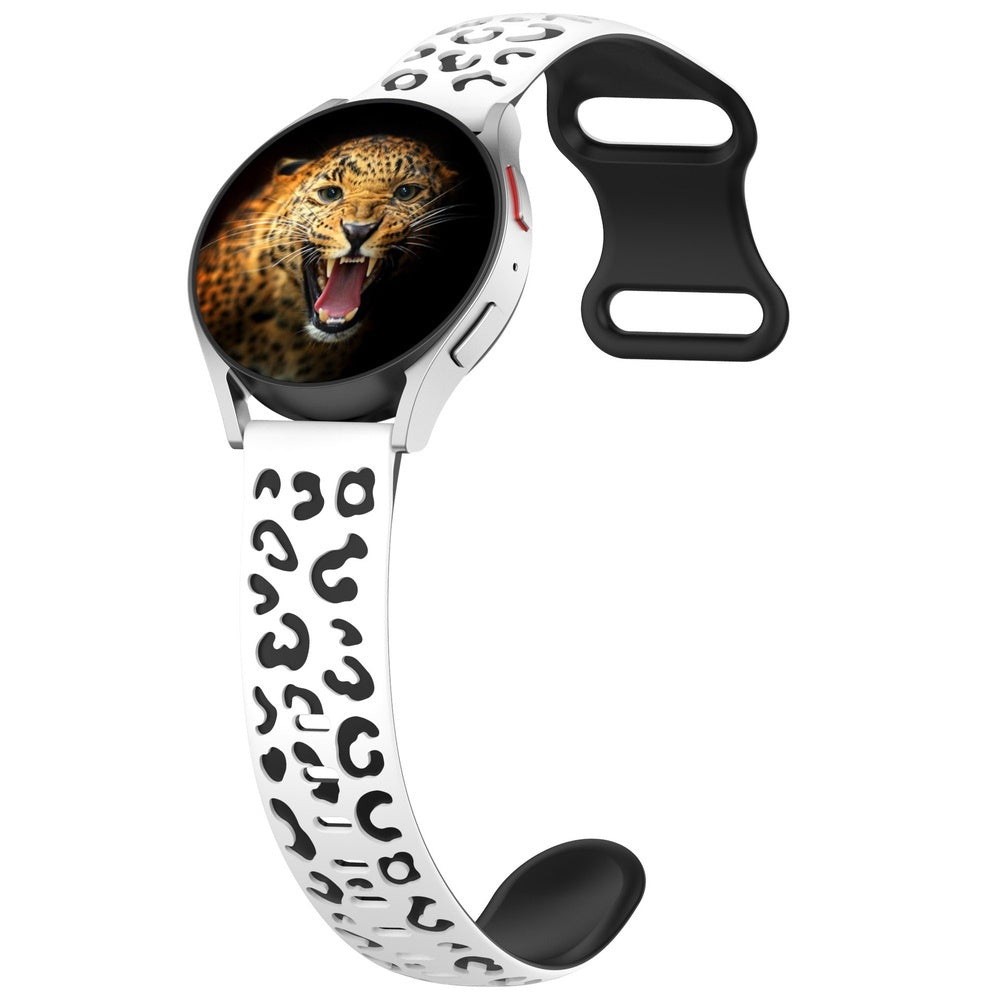 Samsung Galaxy Watch Active 2 44mm  KRD-140 20mm Silikon Strap Kordon Beyaz-Siyah