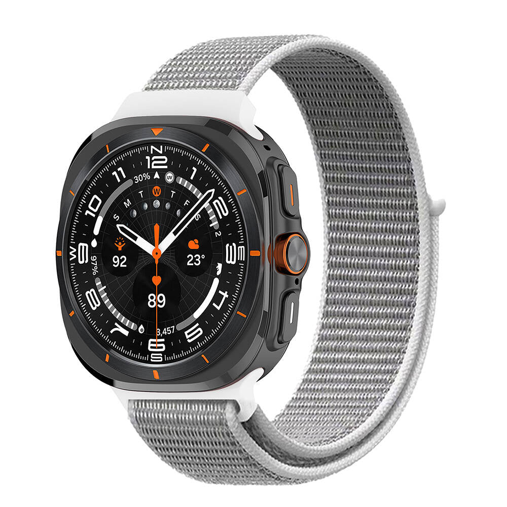 Galaxy Watch Ultra 47mm Zore KRD-03 Hasır Kordon Beyaz