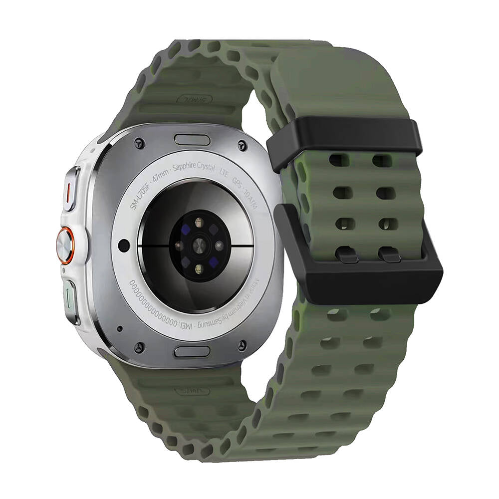 Galaxy Watch Ultra 47mm Zore KRD-118 Tırtıklı Tasarım Silikon Kordon Starlight