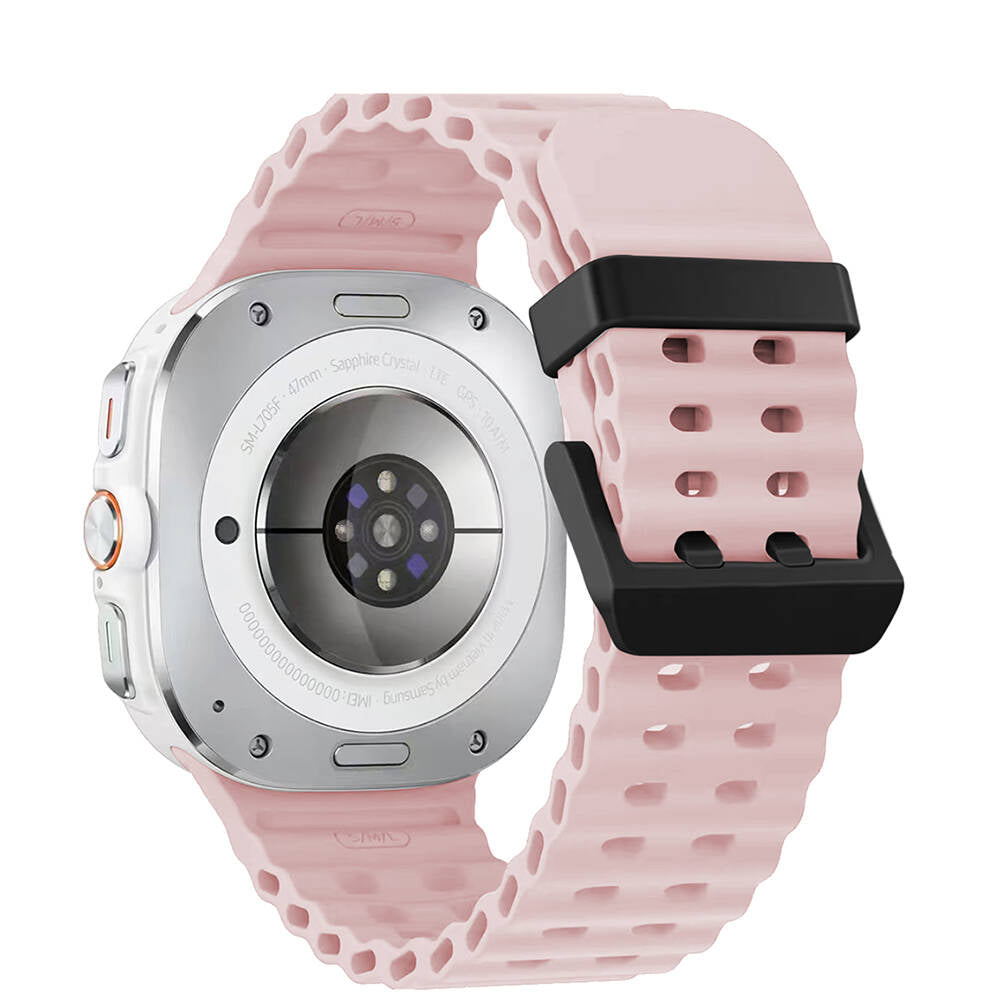 Galaxy Watch Ultra 47mm Zore KRD-118 Tırtıklı Tasarım Silikon Kordon Koyu Kırmızı