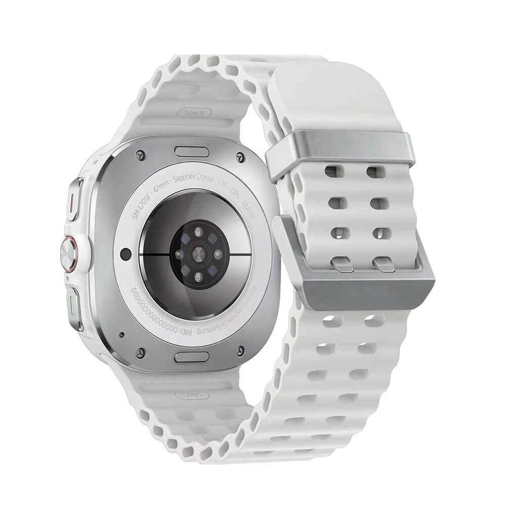 Galaxy Watch Ultra 47mm Zore KRD-118 Tırtıklı Tasarım Silikon Kordon Starlight