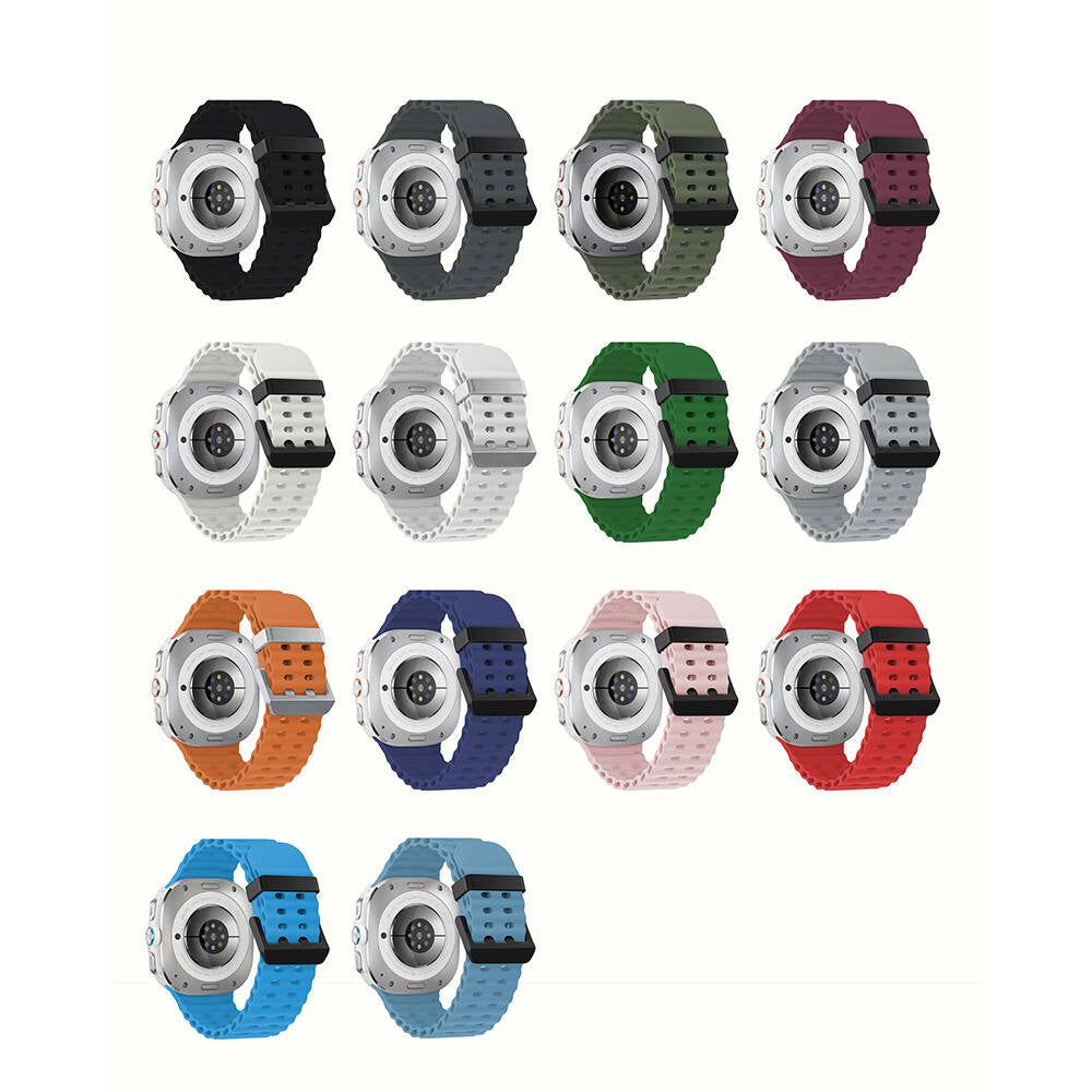 Galaxy Watch Ultra 47mm Zore KRD-118 Tırtıklı Tasarım Silikon Kordon Mavi