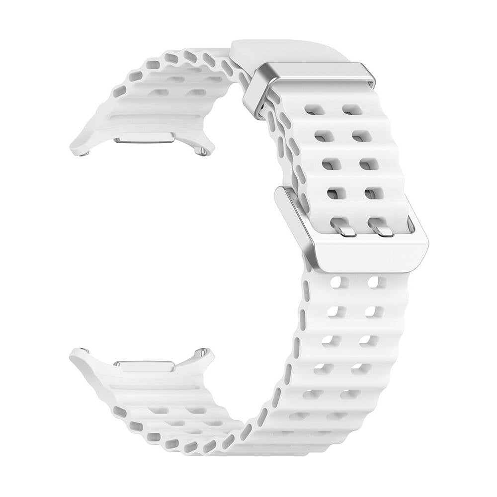 Galaxy Watch Ultra 47mm Zore KRD-118 Tırtıklı Tasarım Silikon Kordon Starlight