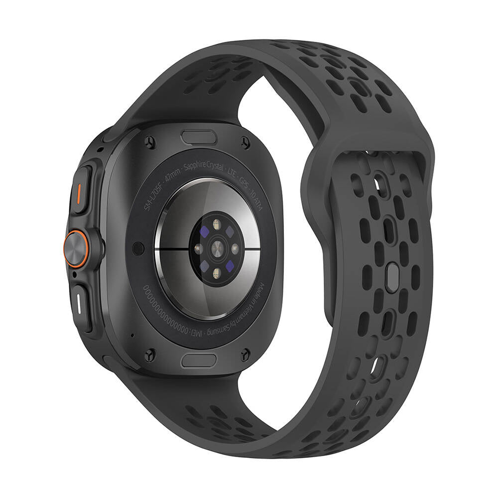 Galaxy Watch Ultra 47mm Zore KRD-119 Delikli Tasarım Silikon Kordon Midnight Blue